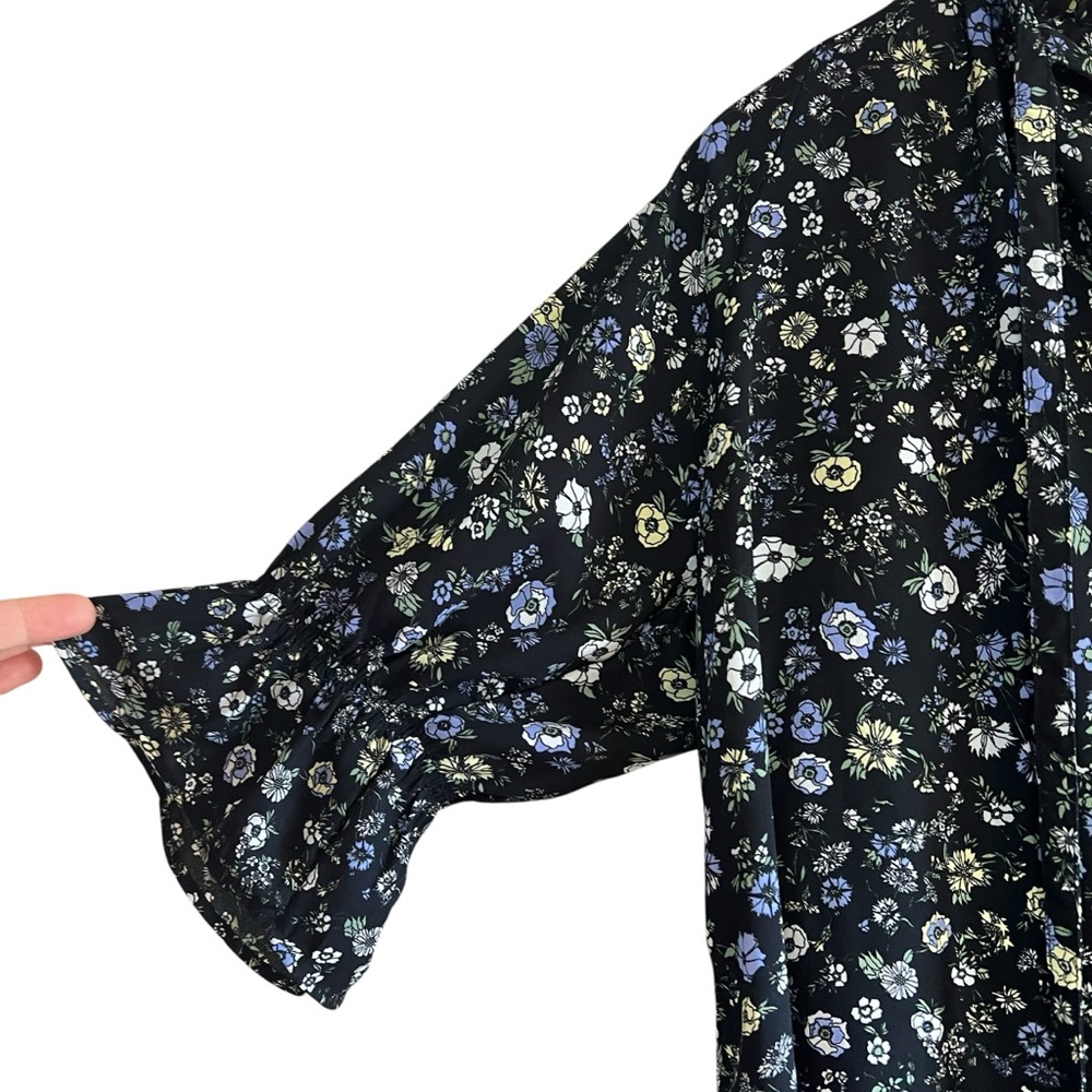 Uniqlo x Paul & Joe floral short sleeve loose fit blouse L excellent condition - Picture 5 of 14